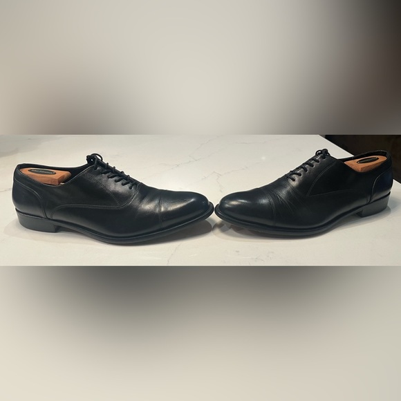 Broletto Black Leather Men's Cap Toe Oxfords Made in Italy Size 9.5 M - Picture 2 of 7